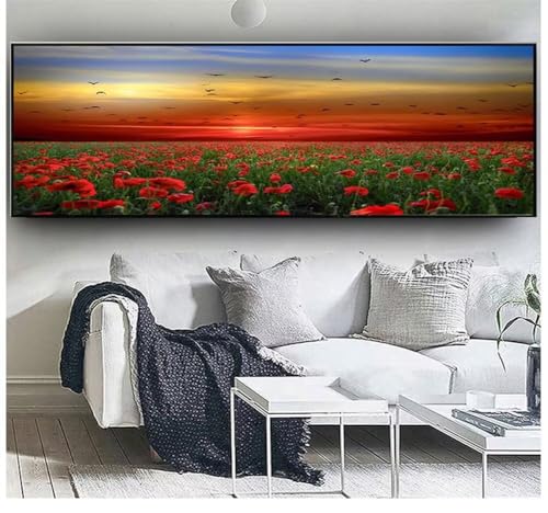 Diamond Painting Großes XXL 40x100cm Diamant Painting Bilder Sonnenuntergang Mohnblumen Diamond Art Erwachsene DIY Full Square Diamant Malerei zubehör Set Kreuzstich Bilder Home Dekor Geschenk K55 Diamond Painting Großes XXL 40x100cm Diamant Painting Bilder Sonnenuntergang Mohnblumen Diamond Art Erwachsene DIY Full Square Diamant Malerei zubehör Set Kreuzstich Bilder Home Dekor Geschenk K55 von cppxinng
