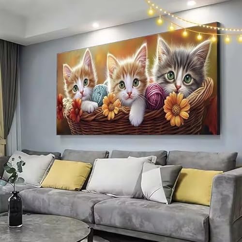 Diamond Painting Katze Diamond Painting Kinder Blume Malen Nach Zahlen mit Eckige Steine Zubehör,DIY Diamant Malerei Puzzle Arts Stickerei Mosaik Bastelset Erwachsene,Deko Geschenke 120x50cm C613 Diamond Painting Katze Diamond Painting Kinder Blume Malen Nach Zahlen mit Eckige Steine Zubehör,DIY Diamant Malerei Puzzle Arts Stickerei Mosaik Bastelset Erwachsene,Deko Geschenke 120x50cm C613 von cppxinng