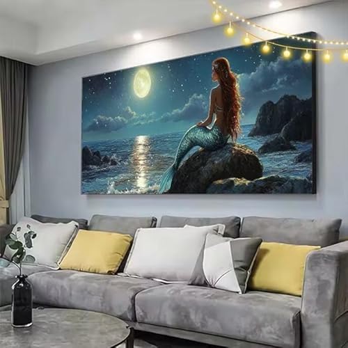 Diamond Painting Meerjungfrau Diamond Painting Kinder Mond Malen Nach Zahlen mit Eckige Steine Zubehör,DIY Diamant Malerei Puzzle Stickerei Mosaik Bastelset Erwachsene,Deko Geschenke 100x40cm C768 Diamond Painting Meerjungfrau Diamond Painting Kinder Mond Malen Nach Zahlen mit Eckige Steine Zubehör,DIY Diamant Malerei Puzzle Stickerei Mosaik Bastelset Erwachsene,Deko Geschenke 100x40cm C768 von cppxinng