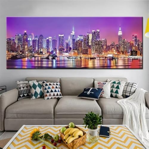 Diamond Painting New York Stadt，Diamond Painting Erwachsene Groß XXL 30x80cm，Diamant Painting Round steine Bilder，Diamond Art zubehör cross stitch kit，diamond Stickerei set Home Wand Dekor Gifts K24 von cppxinng