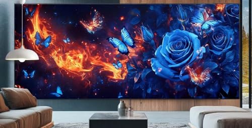 Diamond Painting Rose Diamond Painting Erwachsene Groß XXL 30x80cm Diamant Painting Bilder Schmetterling,Full Square Diamant Kunst Malerei Stickerei Kreuzstich Set Home Dekor Geschenke für Frauen F63 von cppxinng