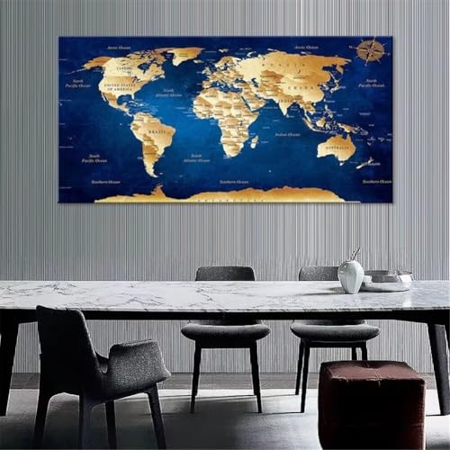 Diamond Painting Weltkarte，Diamond Painting Erwachsene Groß XXL 30x80cm，Diamant Painting Round steine Bilder，Diamond Art zubehör cross stitch kit，diamond Stickerei set Home Wand Dekor Gifts K25 von cppxinng