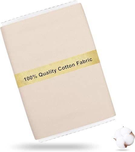 Craftido 100% Baumwollstoff Oeko-Tex, Meterware, 112cm Breit x 274cm Extra Lang - Mittleres Gewicht 145g - zum Quilten, Nähen, Schneidern, Bettwäsche, Futterstoffe, Kunsthandwerk - Cream von craftido