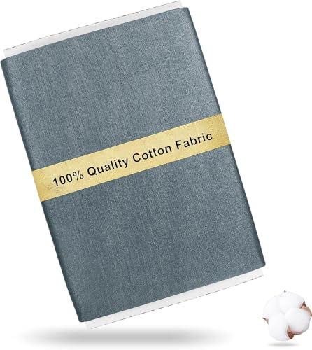 Craftido 100% Baumwollstoff Oeko-Tex, Meterware, 112cm Breit x 274cm Extra Lang - Mittleres Gewicht 145g - zum Quilten, Nähen, Schneidern, Bettwäsche, Futterstoffe, Kunsthandwerk - Grey von craftido