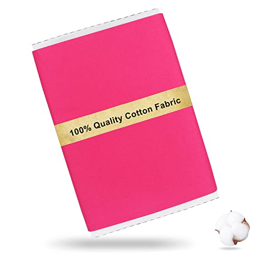 Craftido 100% Baumwollstoff Oeko-Tex, Meterware, 112cm Breit x 274cm Extra Lang - Mittleres Gewicht 145g - zum Quilten, Nähen, Schneidern, Bettwäsche, Futterstoffe, Kunsthandwerk - Magenta von craftido