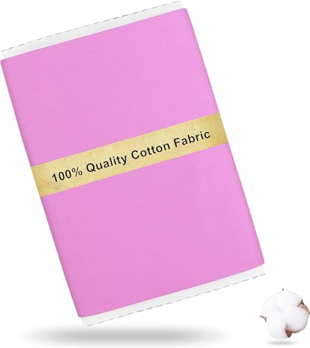 Craftido 100% Baumwollstoff Oeko-Tex, Meterware, 112cm Breit x 274cm Extra Lang - Mittleres Gewicht 145g - zum Quilten, Nähen, Schneidern, Bettwäsche, Futterstoffe, Kunsthandwerk - Sweet Pink von craftido