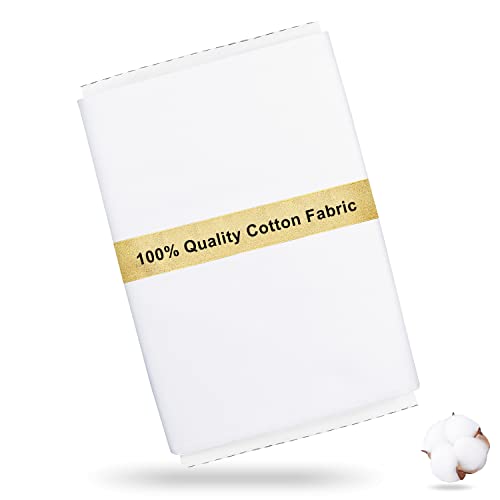 Craftido 100% Baumwollstoff Oeko-Tex, Meterware, 112cm Breit x 274cm Extra Lang - Mittleres Gewicht 145g - zum Quilten, Nähen, Schneidern, Bettwäsche, Futterstoffe, Kunsthandwerk - White Craftido 100% Baumwollstoff Oeko-Tex, Meterware, 112cm Breit x 274cm Extra Lang - Mittleres Gewicht 145g - zum Quilten, Nähen, Schneidern, Bettwäsche, Futterstoffe, Kunsthandwerk - White von craftido