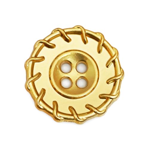 Craftisum Galvanisierte, goldene Overlock-Metallknöpfe zum Aufnähen, 4 Löcher, 1,9 cm, 20 Stück pro Packung Craftisum Galvanisierte, goldene Overlock-Metallknöpfe zum Aufnähen, 4 Löcher, 1,9 cm, 20 Stück pro Packung von craftisum