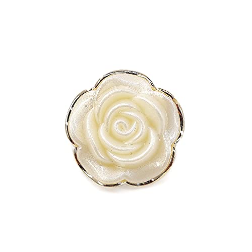 Craftisum Pearly Bloom Rose galvanisierte PVC-Näh-Schaftknöpfe 20 Stück – 20 mm von craftisum