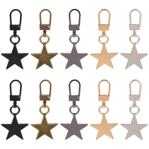 CRASPIRE 10 Stück 5 Farben sternförmige Reißverschlussschieber, kreative Charms, abnehmbares Ersatz-Reparaturset, Metall-Zubehör für Gepäck, Geldbörse, Rucksack, Geldbörsen, Jacken, Schuhe CRASPIRE 10 Stück 5 Farben sternförmige Reißverschlussschieber, kreative Charms, abnehmbares Ersatz-Reparaturset, Metall-Zubehör für Gepäck, Geldbörse, Rucksack, Geldbörsen, Jacken, Schuhe von craspire