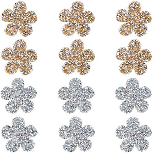 craspire 12 Stück 2 Farben Blumen-Strass-Aufnäher, Gold, Silber, Hotfix, Schmelzklebstoff, Zum Aufbügeln, Strass-Applikation, Dekorationsflicken Zum Nähen, Handwerk, Dekoration, Kleidung, Reparatur craspire 12 Stück 2 Farben Blumen-Strass-Aufnäher, Gold, Silber, Hotfix, Schmelzklebstoff, Zum Aufbügeln, Strass-Applikation, Dekorationsflicken Zum Nähen, Handwerk, Dekoration, Kleidung, Reparatur von craspire