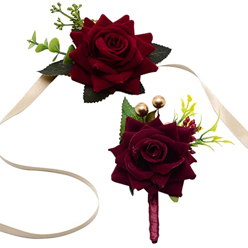 CRASPIRE 2 Stück rote Handgelenk-Corsage Hochzeit Blumen Accessoires Künstliche Rose Handgelenk Boutonniere Rose Handgelenk Corsage Bräutigam und Braut Rose Hochzeit Blumen Zubehör CRASPIRE 2 Stück rote Handgelenk-Corsage Hochzeit Blumen Accessoires Künstliche Rose Handgelenk Boutonniere Rose Handgelenk Corsage Bräutigam und Braut Rose Hochzeit Blumen Zubehör von craspire