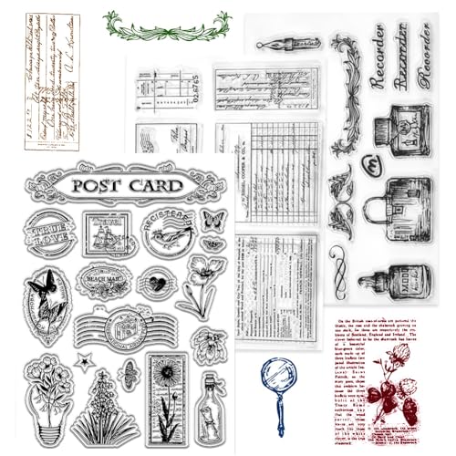 CRASPIRE 3 Stile Retro Clear Stamps Vintage Feder Transparente Gummistempel Tinte Wiederverwendbare Silikonstempel Siegel für Journal Kartenherstellung DIY Scrapbooking Fotoalbum Dekoration Handwerk CRASPIRE 3 Stile Retro Clear Stamps Vintage Feder Transparente Gummistempel Tinte Wiederverwendbare Silikonstempel Siegel für Journal Kartenherstellung DIY Scrapbooking Fotoalbum Dekoration Handwerk von craspire