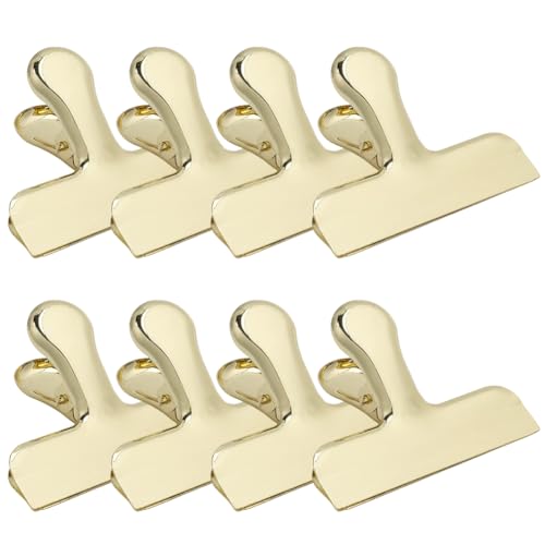 CRASPIRE 8 Stück 7,6 cm goldene Beutel-Clips, Edelstahl, robust, luftdicht, Lebensmittelbeutel, Paketklemme, stabile Federn, runde Ecken, glatte Kanten, halten frisch für Küche, Snacks, Gewürze, Milch CRASPIRE 8 Stück 7,6 cm goldene Beutel-Clips, Edelstahl, robust, luftdicht, Lebensmittelbeutel, Paketklemme, stabile Federn, runde Ecken, glatte Kanten, halten frisch für Küche, Snacks, Gewürze, Milch von craspire