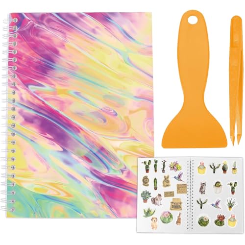 craspire A5 Wiederverwendbares Stickerbuch Zum Sammeln Mit Schaber Und Pinzette 40 Blätter Blanko Sticker Sammelalbum Release Papier Wasserfester Sticker Aufbewahrungshalter Organizer Zur von craspire