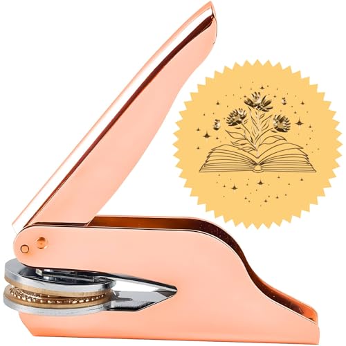 CRASPIRE Buchprägestempel, Blumenmuster, personalisierbar, für Abschlussfeier, Geburtstag, Umschlag, Buchliebhaber, Serviette, 4,2 cm, elegantes Siegel, personalisierbar, Roségold, Edelstahl CRASPIRE Buchprägestempel, Blumenmuster, personalisierbar, für Abschlussfeier, Geburtstag, Umschlag, Buchliebhaber, Serviette, 4,2 cm, elegantes Siegel, personalisierbar, Roségold, Edelstahl von craspire