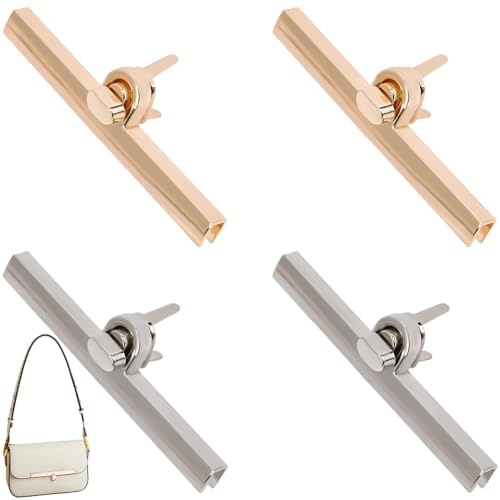 CRASPIRE Drehverschluss für Geldbörse, Platingold, Drehverschluss, Metallbeschläge, Schnallen, für Handtaschen, Schultertaschen, Geldbörsenrahmen, Geldbörsenverschluss, Taschenverschluss, 4 Stück von craspire