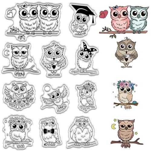 craspire Eulen-Klare Stempel, Cartoon-Tier-Blume, Wiederverwendbar, Retro, Transparent, Silikon-Stempelsiegel Für DIY, Scrapbooking, Zubehör, Journaling, Kartenherstellung, Album, Dekoration, Basteln craspire Eulen-Klare Stempel, Cartoon-Tier-Blume, Wiederverwendbar, Retro, Transparent, Silikon-Stempelsiegel Für DIY, Scrapbooking, Zubehör, Journaling, Kartenherstellung, Album, Dekoration, Basteln von craspire