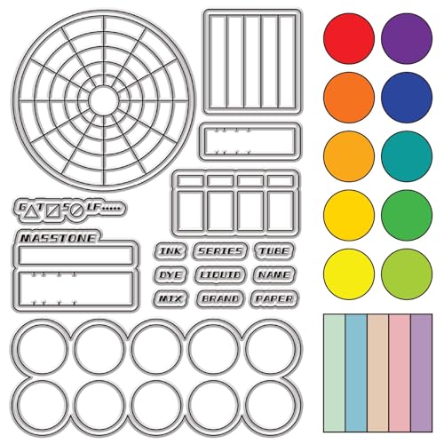 CRASPIRE Farbmuster-Stempelpalette Mit Transparenten Stempeln, Wiederverwendbar, Transparente Silikonstempelsiegel Für Die Erstellung von Tagebüchern, Karten, Dekoration, DIY, Scrapbooking, Filmrahmen von craspire