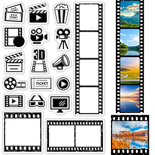 CRASPIRE Film Clear Stamps Movie Icons Tape 3D Brille Video Transparent Silikon Stempel Gummistempel für Scrapbooking Geburtstag Fotoalbum Thanksgiving Kartenherstellung 4,3 x 6,3 x 0,1 Zoll von craspire