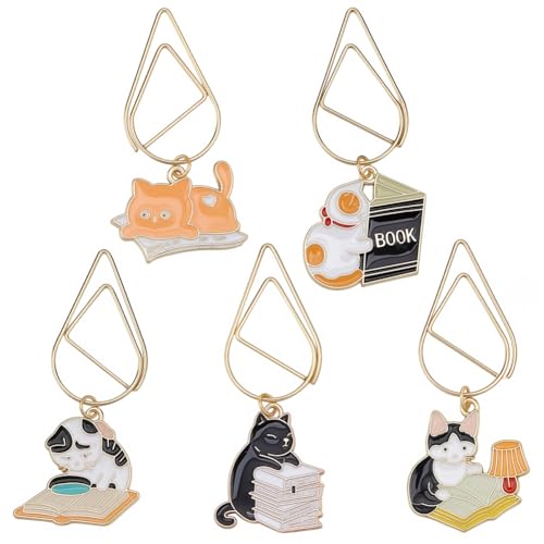 CRASPIRE Goldfarbene Büroklammern mit Katzen-Anhänger, Büroklammern, Legierung, Mini-Lesezeichen für Büro, Schulbedarf, Hochzeitseinladungen, Basteln, Scrapbooking, Papierdokumente, Sortieren von CRASPIRE Goldfarbene Büroklammern mit Katzen-Anhänger, Büroklammern, Legierung, Mini-Lesezeichen für Büro, Schulbedarf, Hochzeitseinladungen, Basteln, Scrapbooking, Papierdokumente, Sortieren von von craspire