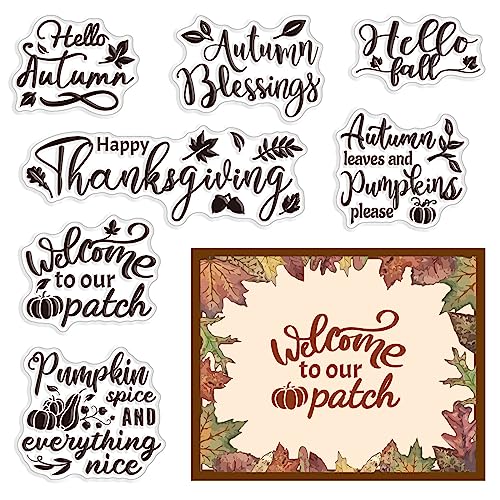 CRASPIRE Hello Autumn Pumpkin Klare Gummistempel Happy Thanksgiving Grußworte Wiederverwendbare Transparente Silikonsiegel Für Kartenherstellung DIY Scrapbooking Journaling Fotoalbum Dekoration von craspire