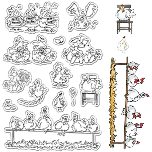craspire Hühner Klare Stempel Hühner Cartoon Tier Wiederverwendbarer Poststempel Transparente Silikonstempelsiegel Für Die Erstellung von Journalen Und Karten Dekorieren DIY Scrapbooking Fotoalbum craspire Hühner Klare Stempel Hühner Cartoon Tier Wiederverwendbarer Poststempel Transparente Silikonstempelsiegel Für Die Erstellung von Journalen Und Karten Dekorieren DIY Scrapbooking Fotoalbum von craspire