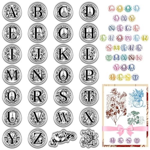 craspire Initialen AZ-Buchstaben, Durchsichtige Gummistempel, Alphabet, Vintage-Blumenmuster, Wiederverwendbar, Transparente Silikon-Stempelsiegel Für Journaling, Kartenherstellung, Scrapbooking craspire Initialen AZ-Buchstaben, Durchsichtige Gummistempel, Alphabet, Vintage-Blumenmuster, Wiederverwendbar, Transparente Silikon-Stempelsiegel Für Journaling, Kartenherstellung, Scrapbooking von craspire
