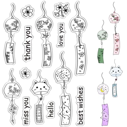 CRASPIRE Japanisches Windspiel, Transparente Gummistempel, Cartoon-Katze, Blumen, Vintage, Wiederverwendbare Transparente Silikonstempelsiegel Für DIY-Scrapbooking, Journaling, Kartenherstellung Dekor CRASPIRE Japanisches Windspiel, Transparente Gummistempel, Cartoon-Katze, Blumen, Vintage, Wiederverwendbare Transparente Silikonstempelsiegel Für DIY-Scrapbooking, Journaling, Kartenherstellung Dekor von craspire