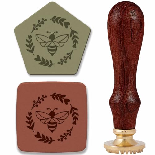 CRASPIRE Keramikstempel für Ton, handgefertigt, 25 mm, Kranz, Biene, Keramik, Stempel, abnehmbarer Holzkopf mit goldenem Griff, einzigartige Abdrücke, DIY, Basteln, Modelliermasse, Werkzeuge CRASPIRE Keramikstempel für Ton, handgefertigt, 25 mm, Kranz, Biene, Keramik, Stempel, abnehmbarer Holzkopf mit goldenem Griff, einzigartige Abdrücke, DIY, Basteln, Modelliermasse, Werkzeuge von craspire