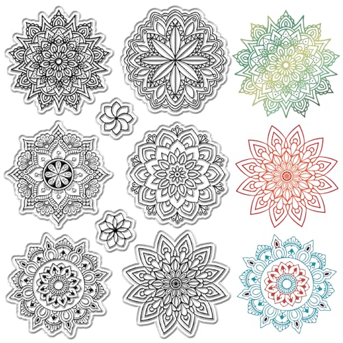 craspire Mandala-Blumen-Stempel, Transparent, Lotus, Yoga, Boho, Wiederverwendbar, Transparent, Silikon-Stempelsiegel, Vintage, Für Tagebuch, Kartenherstellung, Dekor, DIY, Scrapbooking, Zubehör craspire Mandala-Blumen-Stempel, Transparent, Lotus, Yoga, Boho, Wiederverwendbar, Transparent, Silikon-Stempelsiegel, Vintage, Für Tagebuch, Kartenherstellung, Dekor, DIY, Scrapbooking, Zubehör von craspire