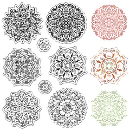 craspire Mandala-Blumen-Stempel, Transparent, Wiederverwendbar, Boho, Lotus, Yoga, Transparente Silikonstempel, Siegel, Vintage, Für Tagebuch, Kartenherstellung, Dekor, DIY, Scrapbooking, Zubehör craspire Mandala-Blumen-Stempel, Transparent, Wiederverwendbar, Boho, Lotus, Yoga, Transparente Silikonstempel, Siegel, Vintage, Für Tagebuch, Kartenherstellung, Dekor, DIY, Scrapbooking, Zubehör von craspire