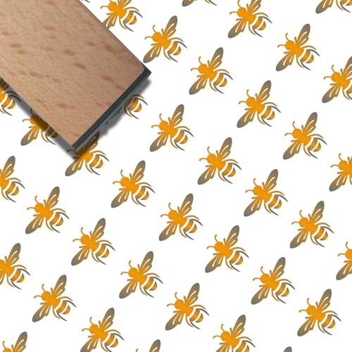 CRASPIRE Mini Holzgummistempel Biene Hummel 3/5 Zoll Niedliches Muster Kleine Holzstempel Vintage Wiederverwendbarer Druck für DIY Handwerk Karte Scrapbooking Journaling Alben Kartenherstellung Planer von craspire