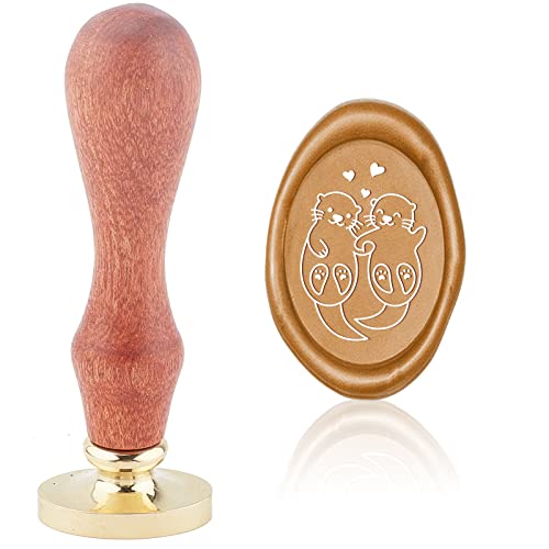 CRASPIRE Otter Wachssiegelstempel Liebe Vintage Siegelwachs Stempel Tier Oval Abnehmbarer Messingkopf Siegelstempel mit Holzgriff für Hochzeitseinladungen Thanksgiving Valentinstag Geschenkpapier CRASPIRE Otter Wachssiegelstempel Liebe Vintage Siegelwachs Stempel Tier Oval Abnehmbarer Messingkopf Siegelstempel mit Holzgriff für Hochzeitseinladungen Thanksgiving Valentinstag Geschenkpapier von craspire