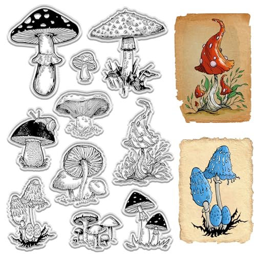 craspire Pilz-Klare Stempel, Unterholz, Vintage, Wiederverwendbar, Retro-Poststempel, Transparente Silikon-Stempelsiegel Für Journaling, Kartenherstellung, Dekor, DIY, Scrapbooking, Zubehör craspire Pilz-Klare Stempel, Unterholz, Vintage, Wiederverwendbar, Retro-Poststempel, Transparente Silikon-Stempelsiegel Für Journaling, Kartenherstellung, Dekor, DIY, Scrapbooking, Zubehör von craspire