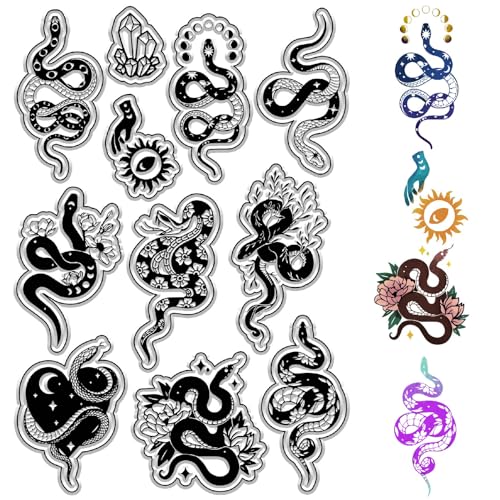 craspire Snake Clear Rubber Stamps Animal Gothic Vintage Transparente Silikon-Stempelsiegel Für Halloween, Journaling, Kartenherstellung, Handgemachtes Fotoalbum, Notizbuch, Dekor, Scrapbooking craspire Snake Clear Rubber Stamps Animal Gothic Vintage Transparente Silikon-Stempelsiegel Für Halloween, Journaling, Kartenherstellung, Handgemachtes Fotoalbum, Notizbuch, Dekor, Scrapbooking von craspire