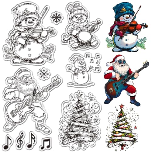 CRASPIRE Stempel für Weihnachtsbaum, Schneemann, transparent, Motiv: Weihnachtsmann, Schneeflocke, Musik, Rock, wiederverwendbar, transparent, Silikon, für Weihnachten, Winter, Journaling, CRASPIRE Stempel für Weihnachtsbaum, Schneemann, transparent, Motiv: Weihnachtsmann, Schneeflocke, Musik, Rock, wiederverwendbar, transparent, Silikon, für Weihnachten, Winter, Journaling, von craspire