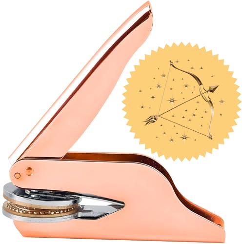 CRASPIRE Stempel mit Bogen und Pfeil, 4,2 cm, Stern, personalisierbar, Roségold, Edelstahl, Messing-Griff, Handprägung für Abschlussfeier, Geburtstag, Umschlag, Einladung, Buchliebhaber, Serviette CRASPIRE Stempel mit Bogen und Pfeil, 4,2 cm, Stern, personalisierbar, Roségold, Edelstahl, Messing-Griff, Handprägung für Abschlussfeier, Geburtstag, Umschlag, Einladung, Buchliebhaber, Serviette von craspire