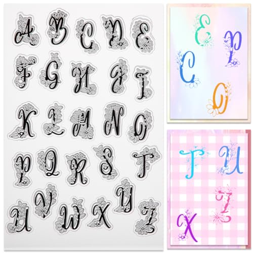 CRASPIRE Transparente Buchstabenstempel Alphabet A-Z Initiale Gummi Silikon Stempel Siegel Transparente Silikonstempel für Journaling Kartenherstellung DIY Scrapbooking Handgemachtes Fotoalbum von craspire