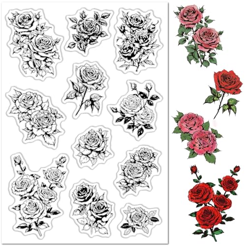 craspire Transparente Stempel Mit Blumenmotiven Zum Gestalten von Karten Blumen Rosen Blättern Pflanzen Gummistempel Vintage Retro Transparente Dekorative Silikonsiegel Für Valentinstag DIY Foto craspire Transparente Stempel Mit Blumenmotiven Zum Gestalten von Karten Blumen Rosen Blättern Pflanzen Gummistempel Vintage Retro Transparente Dekorative Silikonsiegel Für Valentinstag DIY Foto von craspire