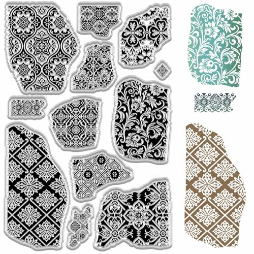 CRASPIRE Transparente Stempel mit Blumenmuster, Hintergrundtextur, wiederverwendbar, Retro, transparent, Silikonstempel, Siegel für Journaling, Kartenherstellung, Scrapbooking, Fotoalbum, dekorativ, CRASPIRE Transparente Stempel mit Blumenmuster, Hintergrundtextur, wiederverwendbar, Retro, transparent, Silikonstempel, Siegel für Journaling, Kartenherstellung, Scrapbooking, Fotoalbum, dekorativ, von craspire