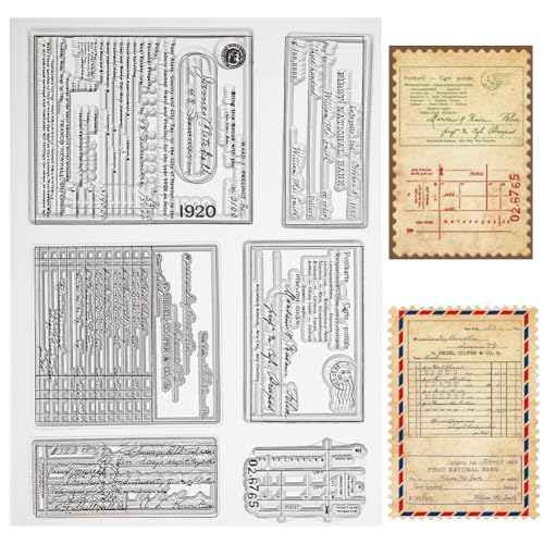 craspire Vintage-Briefkopf, Klare Gummistempel, Wörter, Hintergrund, Wiederverwendbar, Retro, Transparent, Silikon-Stempelsiegel Für Journaling, Kartenherstellung, Scrapbooking, Fotoalbum, Dekorative craspire Vintage-Briefkopf, Klare Gummistempel, Wörter, Hintergrund, Wiederverwendbar, Retro, Transparent, Silikon-Stempelsiegel Für Journaling, Kartenherstellung, Scrapbooking, Fotoalbum, Dekorative von craspire