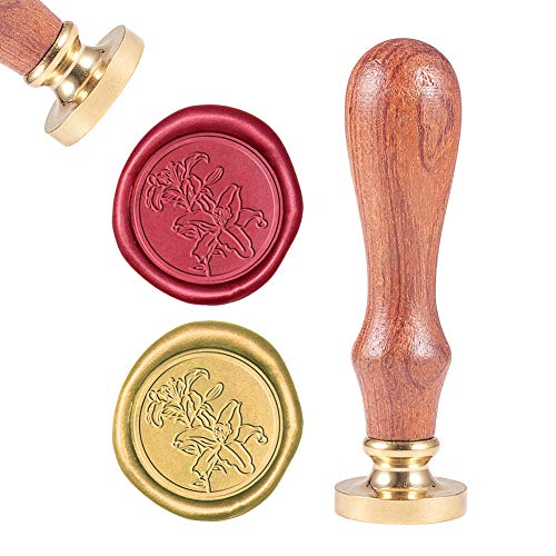 CRASPIRE Wachs-Siegel-Stempel, Siegelwachsstempel Grünliche Lilie Blume Retro Holzstempel Wachssiegel 25 mm Abnehmbar Messingdichtung Holzgriff Für Umschläge Einladungen Hochzeit Verschönerung Flasche CRASPIRE Wachs-Siegel-Stempel, Siegelwachsstempel Grünliche Lilie Blume Retro Holzstempel Wachssiegel 25 mm Abnehmbar Messingdichtung Holzgriff Für Umschläge Einladungen Hochzeit Verschönerung Flasche von craspire