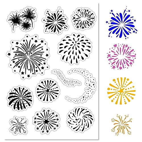 CRASPIRE Weihnachts-Feuerwerk, Transparente Gummistempel, Schneeflocke, Frohes Neues Jahr, Silikon, Transparente Siegel, Stempel Für Journaling, Kartengestaltung, Freunde, DIY, Scrapbooking von craspire