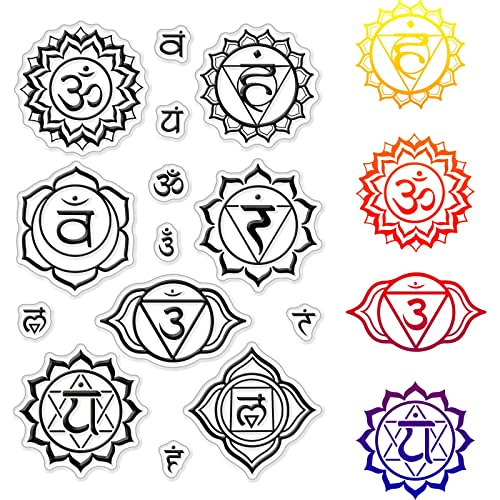 CRASPIRE Yoga Clear Stamps Mandala Yoga OM Symbole Transparent Silikon Stempel Gummistempel für Scrapbooking Geburtstag Fotoalbum Thanksgiving Kartenherstellung 10,9 x 16,3 x 0,2 cm von craspire