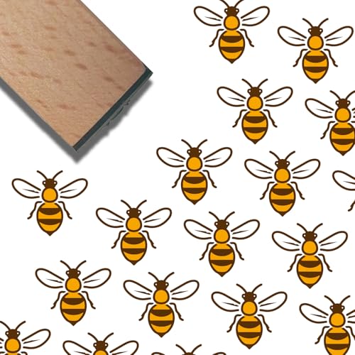 craspire 0.6 Zoll Mini Bienenstempel Holzstempel Kleine Quadratische Hummelmuster Stempel Für Die Kartengestaltung DIY Kunsthandwerk Scrapbooking Tagebuch Briefplaner Dekorative Alben Umschläge Fotos von craspire