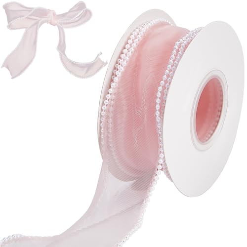 craspire 1-3/5 Zoll Rosa Chiffonband Mit Draht 5 Yards Durchsichtiger Tüll Massive Rolle Mit Organza Perlenbändern Verdrahtet Gewebt Für Geschenkverpackungen Hochzeitssträuße Heimdekoration Haar craspire 1-3/5 Zoll Rosa Chiffonband Mit Draht 5 Yards Durchsichtiger Tüll Massive Rolle Mit Organza Perlenbändern Verdrahtet Gewebt Für Geschenkverpackungen Hochzeitssträuße Heimdekoration Haar von craspire