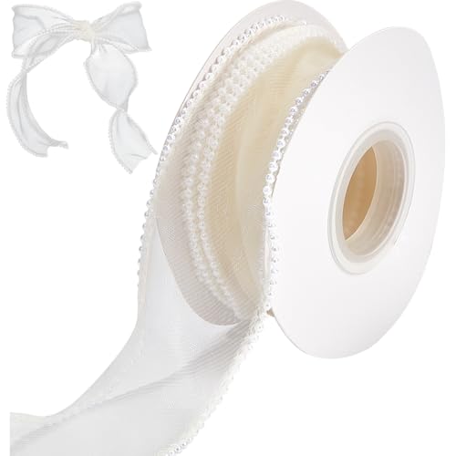 craspire 1-3/5 Zoll Weißes Chiffonband Mit Draht 5 Yards Durchsichtiger Tüll Massive Rolle Mit Organza Perlenbändern Verdrahtet Gewebt Für Geschenkverpackungen Hochzeitssträuße Heimdekoration Haar craspire 1-3/5 Zoll Weißes Chiffonband Mit Draht 5 Yards Durchsichtiger Tüll Massive Rolle Mit Organza Perlenbändern Verdrahtet Gewebt Für Geschenkverpackungen Hochzeitssträuße Heimdekoration Haar von craspire