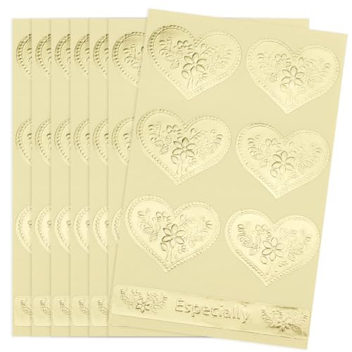 craspire 10 Blatt Liebesherzform Aufkleber Gold Umschläge Etikettenaufkleber Retro Metallic DIY Dekoratives Klebeetikett Für Hochzeitsfeier Geschenkverpackung Backdekoration craspire 10 Blatt Liebesherzform Aufkleber Gold Umschläge Etikettenaufkleber Retro Metallic DIY Dekoratives Klebeetikett Für Hochzeitsfeier Geschenkverpackung Backdekoration von craspire