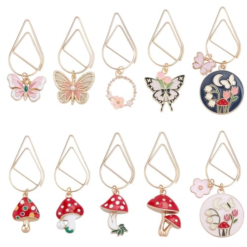 craspire 10 Stil Pilz Büroklammer Lesezeichen Fantasie Metall Büroklammern Süßer Schmetterlings Blumen Leseanhänger Charm Goldene Lesezeichen Für Frauen Männer Studenten Lehrer Papier craspire 10 Stil Pilz Büroklammer Lesezeichen Fantasie Metall Büroklammern Süßer Schmetterlings Blumen Leseanhänger Charm Goldene Lesezeichen Für Frauen Männer Studenten Lehrer Papier von craspire